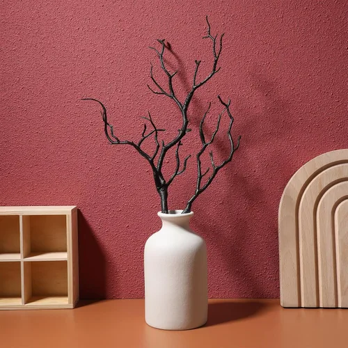 Vista 4 de Didiseaon 4 ramas de árbol secas de cuernos artificiales, ramas de árbol en forma de asta falsa, ramas de árbol decorativas, decoración seca