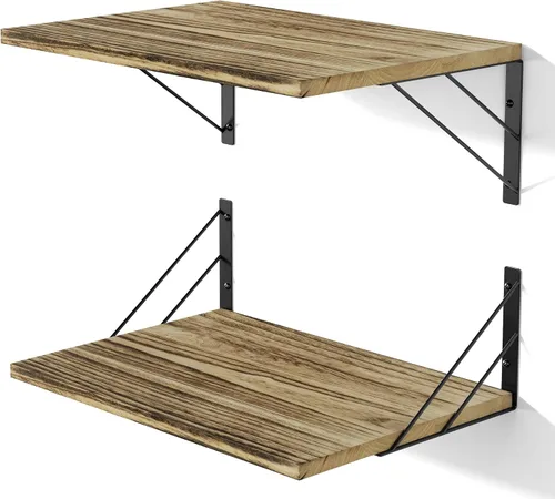 Vista 11 de Love-KANKEI Estantes flotantes anchos para pared, color negro de 16 pulgadas de ancho x 12 pulgadas de profundidad, estantes de pared grandes