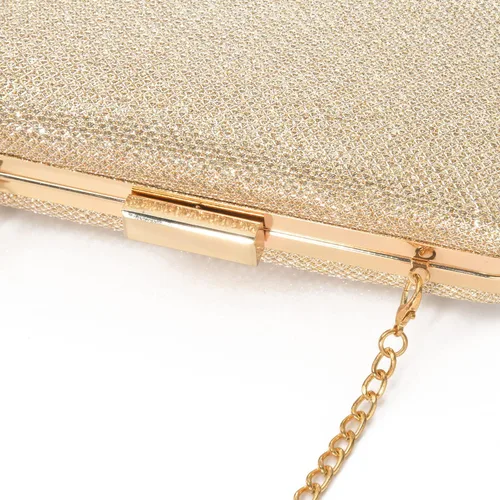 Vista 4 de Bolso de mano de noche con purpurina brillante para boda fiesta de graduación elegante bolso cruzado de hombro