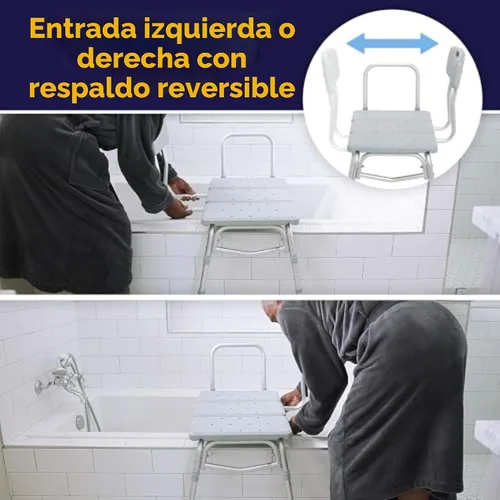 Vista 7 de Drive Medical plástico transfer Banco, Gris, 12011KD-1, Sin empaque de fábrica, Gris, 1, 1