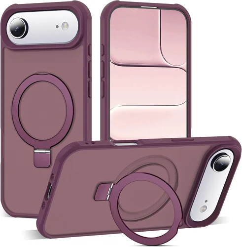 Vista 192 de SKYLMW - Funda compatible con iPhone 11 de 6.1 pulgadas, con soporte magnético invisible tipo anillo, funda translúcida de grado militar, compatible