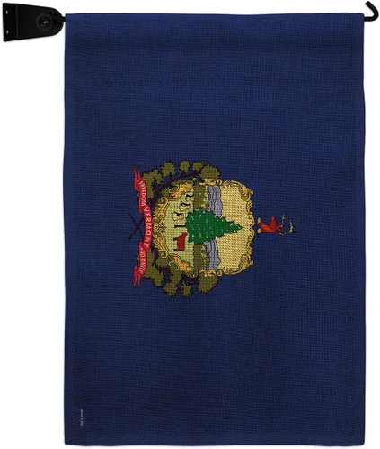Vista 11 de Vermont Burlap Garden Flag Americana States USA American Territories Republic Country Particular Area Small Decorative Gift Yard House Banner