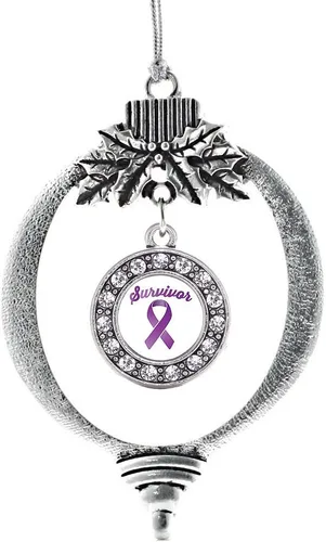 Vista 508 de Inspired Silver - Adorno de cromosoma 21 con dije de círculo de plata con joyas de circonita cúbica