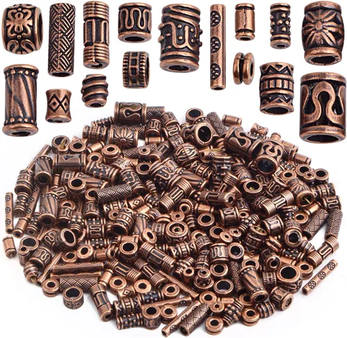 Vista 8 de BronaGrand 3.53 oz (alrededor de 220-300 unidades) cuentas espaciadoras de columna de oro antiguo, abalorios, collares, dijes, accesorios para Oro