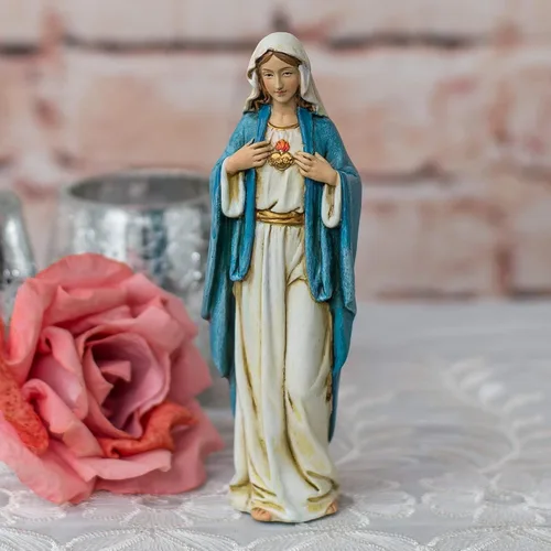 Vista 2 de Renaissance Collection, línea Joseph's Studio de Roman, figura exclusiva del Inmaculado Corazón de María, 6 pulgadas