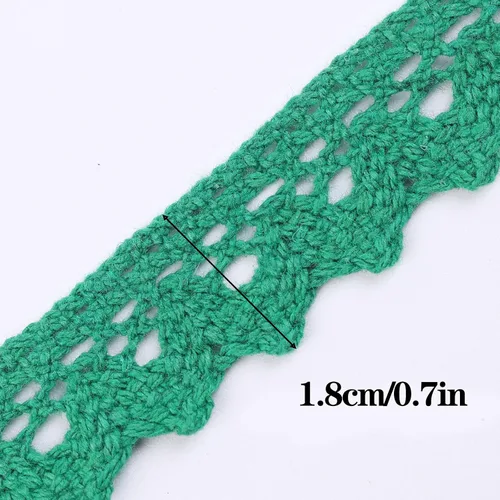 Vista 2 de Cinta de encaje de algodón de 30 yardas y 0.7 pulgadas de ancho, borde de encaje multicolor para coser, encaje de ganchillo para manualidades