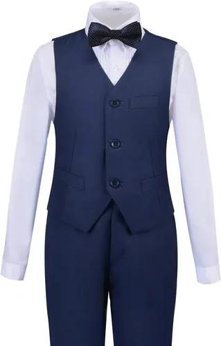 Vista 2 de Conjunto de trajes formales para niños con camisa de vestir y corbatín