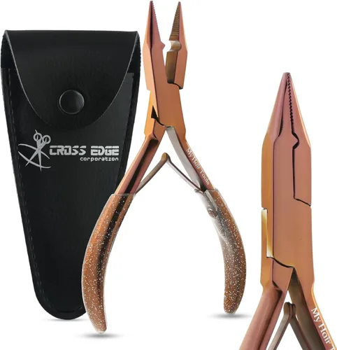 Vista 15 de Alicates para Extensiones de Cabello Compactos con Microperlas y Cinta en Removedor de Extensiones de Cabello de 5.5 Pulgadas, Alicates de Acero