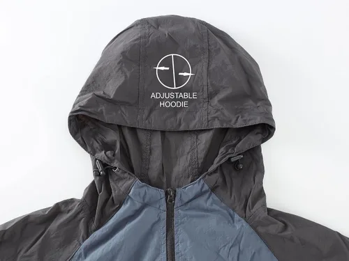Vista 8 de HETHCODE Chaqueta ligera con capucha y cremallera completa para hombre, impermeable, para senderismo