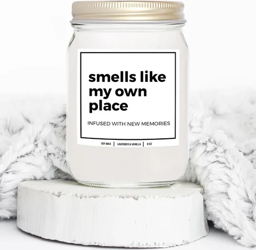 Vista 4 de YouNique Designs Smells Like My Own Place - Vela de 8 onzas, velas de inauguración de la casa, regalos de inauguración de la casa para regalos