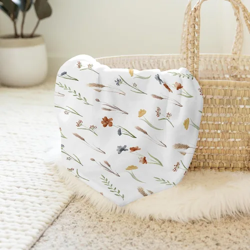 Vista 4 de Sweet Jojo Designs Manta para envolver al bebé con diseño floral bohemio de jardín y flores para bebé recién nacido, tejido ligero elástico