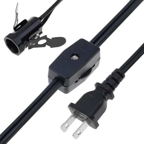Vista 8 de RTNLIT Cable de repuesto para lámpara de sal, cable de luz nocturna con enchufe de bombilla E12, enchufe de interruptor giratorio para accesorios