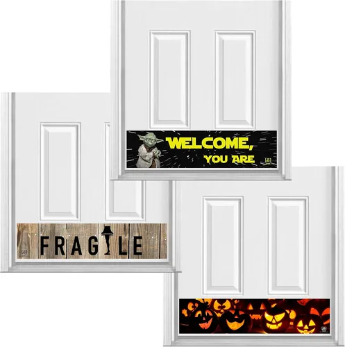 Vista 9 de Deck the Door Decor Placas magnéticas intercambiables para puertas de acero (6 x 30 pulgadas, Chevron/Merry Christmas/Witch Ride)