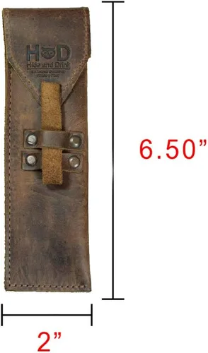 Vista 2 de Hide & Drink - Estuche recto de cuero rústico hecho a mano (marrón Bourbon)