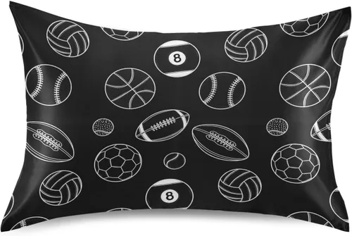 Vista 15 de Fundas de almohada de seda con estampado negro de camión monstruo para cabello y piel, suave, transpirable, suave, refrescante, funda de almohada