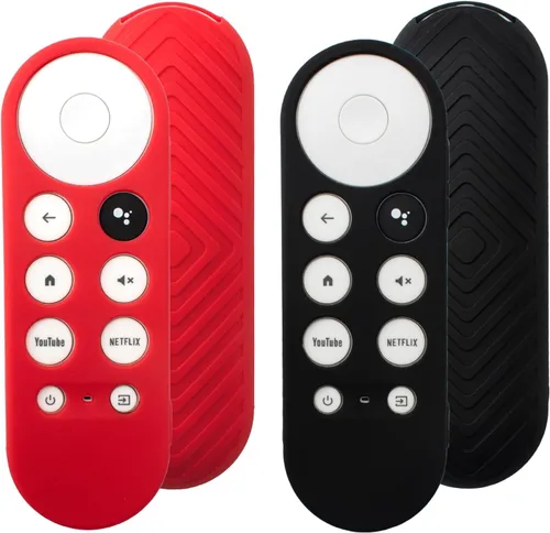 Vista 10 de Paquete de 2 fundas de silicona brillantes para Chromecast Google TV Remote Verde resplandor + azul brillante