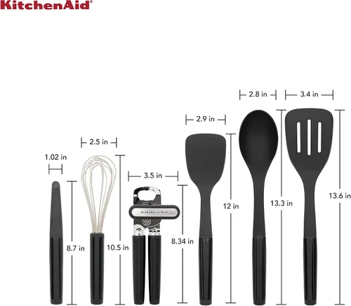 Vista 2 de KitchenAid Juego universal de herramientas y artilugios, 6 piezas, negro