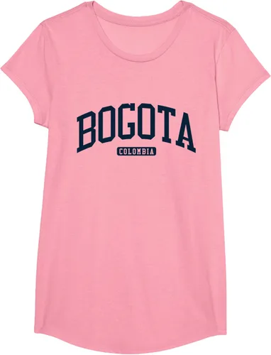 Vista 71 de Bogotá Colombia College University Style Camiseta azul marino, Blanco