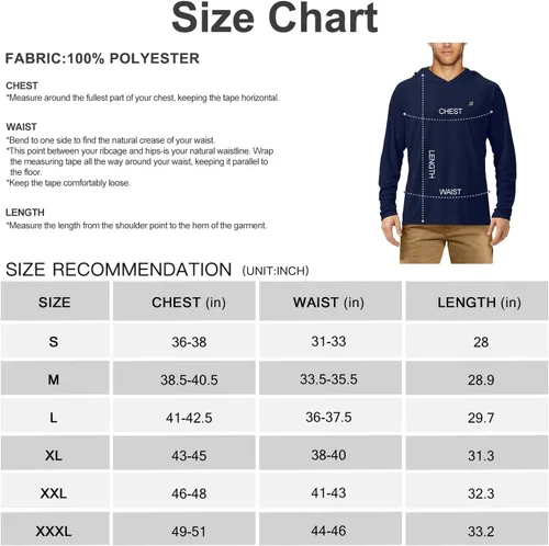 Vista 5 de Roadbox - Camisetas de pesca para hombres, FPU +50, de manga larga, con protección solar, con máscarasin máscara, para uso en exteriores, senderismo