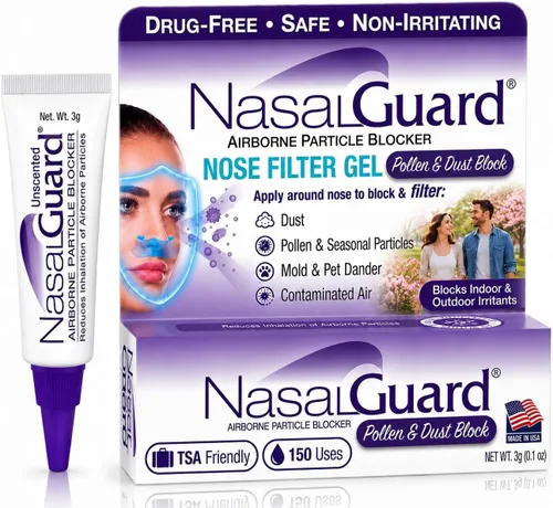 Vista 10 de Gel nasal para alivio de alergias y bloqueador de alérgenos, sin medicamentos, para personas alérgicas al polen, para viajes en avión