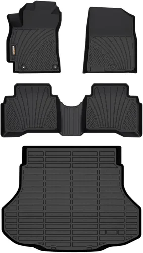 Vista 74 de Alfombrillas para todo tipo de clima y forro de carga para Volkswagen Atlas 2018-2026 (asientos de 6 pasajeros), juego completo de 3 filas