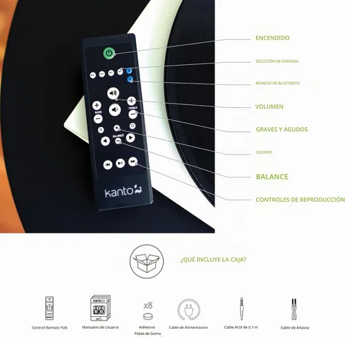 Vista 8 de Kanto Altavoces alimentados YU6MB con Bluetooth y Phono PREAMP - Negro mate - Par