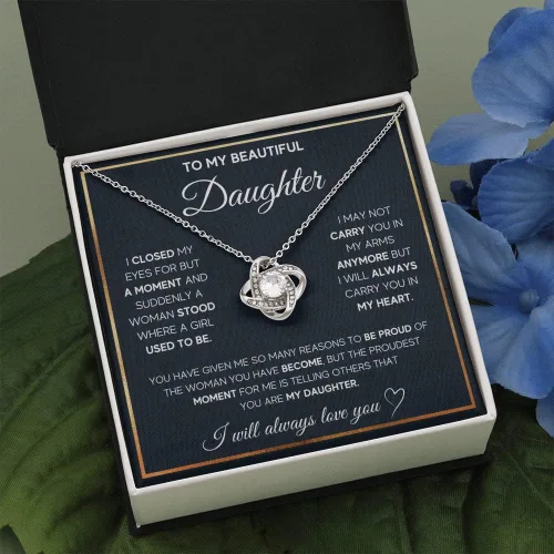Vista 4 de FG Family Gift Mall Regalos de cumpleaños para hija, regalos de padre e hija de mamá, regalos para hija de papá, collares de hija de mamá, joyería