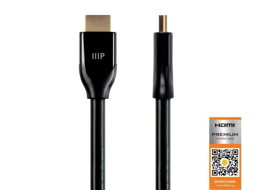 Vista 2 de Monoprice cable HDMI de alta velocidad premium, certificado 6 patas Negro