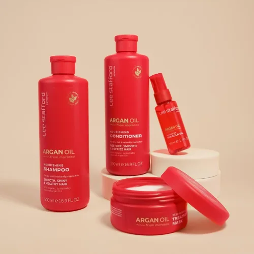 Vista 7 de Lee Stafford Champú hidratante Colección de aceite de argán – Lo mejor para el cabello teñido y opaco para reparar e hidratar para un brillo suave