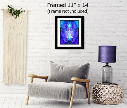Vista 6 de Violet Fairy Fantasy Art Photo Print, Unframed Energy Wall Decor in Violet called Hope