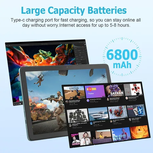 Vista 11 de Tablet Android de 10.1 pulgadas, tabletas Android 14 con 128GB+8 (4+4 expandir) GB, 2.4+5G WiFi Tablet PC con pantalla táctil FHD IPS, cámara dual