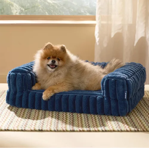 Vista 14 de Bedsure - Cama ortopédica para perros pequeños, cama impermeable de espuma viscoelástica con lados, sofá de espuma de nido de abeja para perros