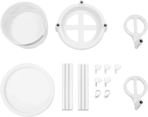 Vista 7 de Estante de almacenamiento giratorio de cocina, cesta giratoria redonda de 3 niveles de verduras y frutas, carrito utilitario rodante de plástico