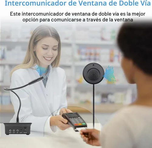 Vista 5 de ChunHee Sistema de intercomunicación de altavoz de ventana Micrófono de intercomunicación de doble vía antiinterferencias y altavoz Banco