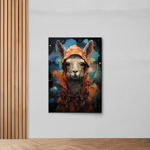 Vista 6 de Alpaca Canvas Wall Art for Bathroom Living Room Wall Decoration Animal Wall Painting Autumn Landscape Wall Picture Aesthetic Alpaca Wall Decor