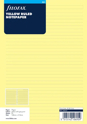 Vista 4 de Philofax 342213 - Organizador personal, recarga, A5, notas, regla horizontal, negro