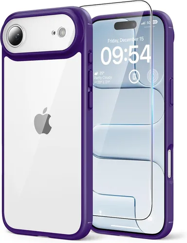 Vista 45 de TAURI Funda para iPhone 17, antiamarilleamiento con protector de pantalla, protección de grado militar, a prueba de golpes, delgada para iPhone 17