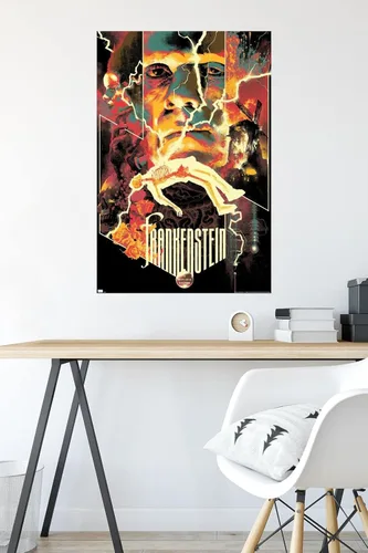 Vista 4 de Trends International Frankenstein - Póster de collage de pared, 22.375 x 34 pulgadas, versión premium sin marco