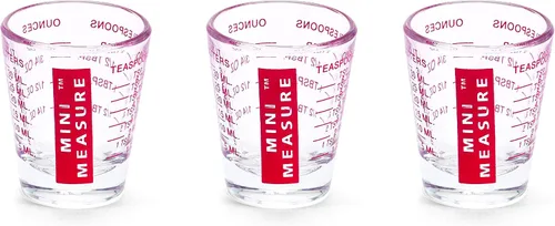 Vista 19 de Kolder Mini Medidor de Vidrio Pesado, 20 Medidas Incrementales Multiusos para Líquidos y Secos Vaso Medidor de Chupito, Verde, Juego de 2