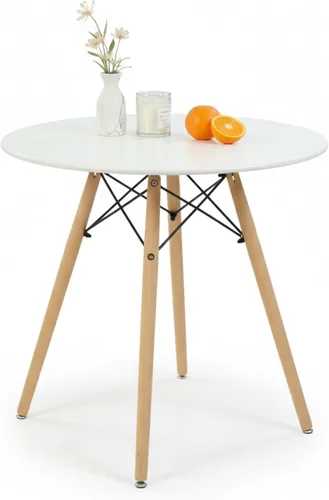 Vista 11 de Mesa de comedor cuadrada de 31.5 pulgadas para 2-4 personas, mesa blanca funcional moderna con patas de madera para el hogar, oficina, cocina Blanco
