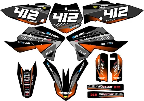 Vista 5 de Kit de base gráfica SX 65 Surge Black Senge 2009-2015 compatible con KTM Negro