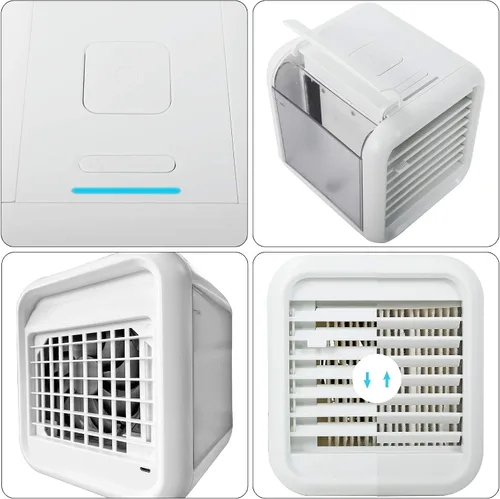 Vista 4 de Ventilador de aire acondicionado portátil, humidificación por pulverización, enfriador de aire 3 en 1 Humidificador Purificador, con 3