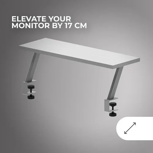 Vista 2 de Mars Gaming MGDS, Monitor Raiser, Increases Monitor by 17 cm, Ergonomic Steel Table Stand, Carbon Fibreboard 60 x 20 cm, Screen Mount for Desks with