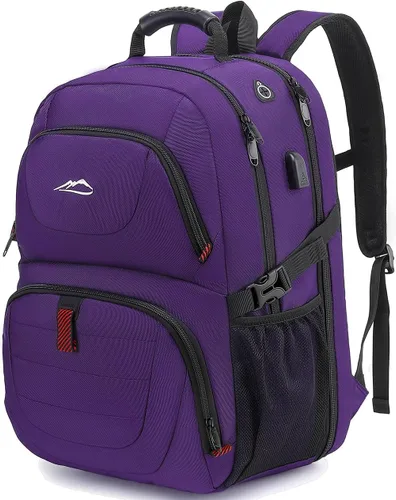 Vista 14 de ProEtrade Mochila de viaje extra grande para portátil, antirrobo, para escuela y negocios, con puerto de carga USB, para portátil de 17 pulgadas