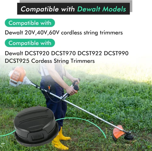 Vista 4 de DWO1DT995 - Cabezal de repuesto compatible con Dewalt DCST920 DCST922 DCST970 DCST990 DCST925 recortadora inalámbrica con línea preenrollada