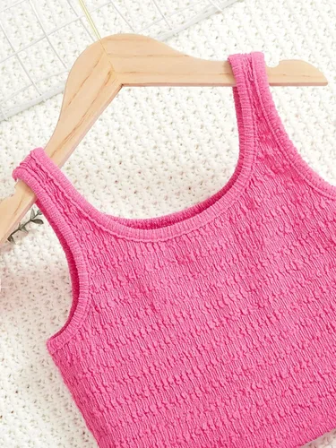 Vista 4 de SHENHE Conjunto de dos piezas para niña sin mangas con botones frontales y pantalones cortos