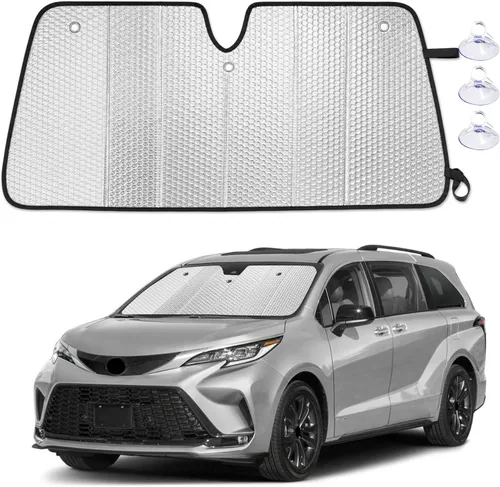 Vista 12 de EcoNour Parasol plegable de acordeón para parabrisas compatible con Tesla Model 3/Model Y 2017-2024 2025 2026, parasol delantero para ventana