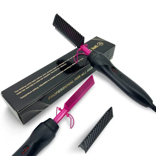 Vista 12 de Peine Eléctrico Caliente Alisador de Cabello Peine de Prensado con Calor Rizador Plancha Plana Cepillo Alisador de Cabello para Negro Natural, Peine