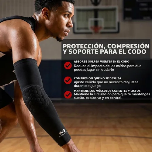 Vista 2 de McDavid HEX - Manga de compresión acolchada individual para baloncesto, fútbol, protección deportiva Negro