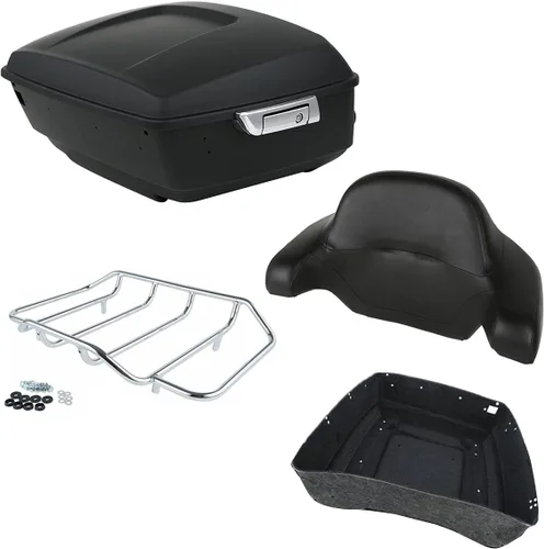 Vista 10 de XFMT Maletero de Motocicleta 34,8 cm de Negro Mate para Harley Touring Road King Street Glide Road Glide Electra Glide Ultra Classic '14-Posterior
